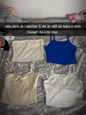 8-pack linnen och toppar i olika färger - Säljer ett paket med åtta olika linnen och toppar i storlek xs/s 