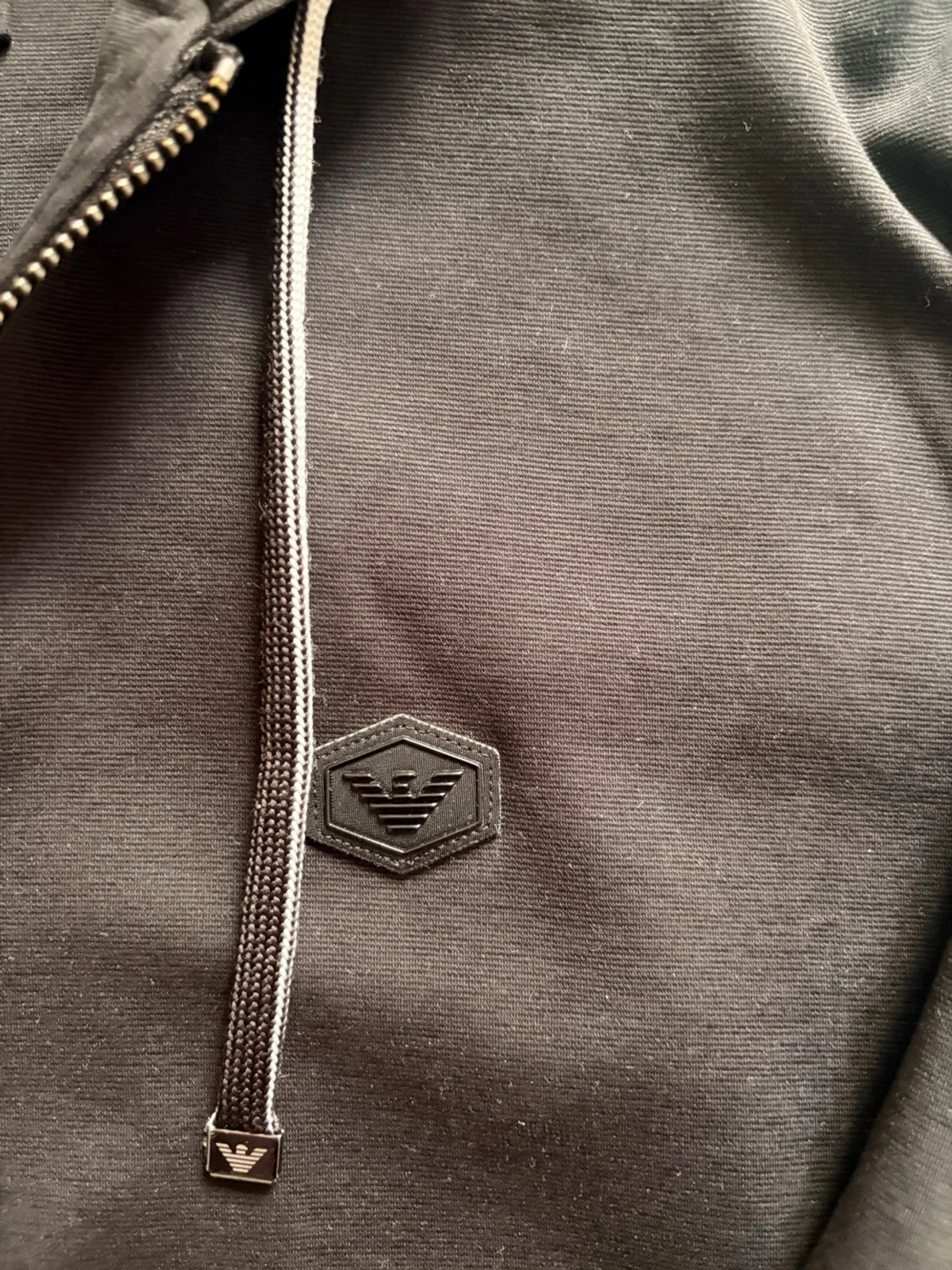 Svart hoodie med dragkedja Emporio Armani - 1