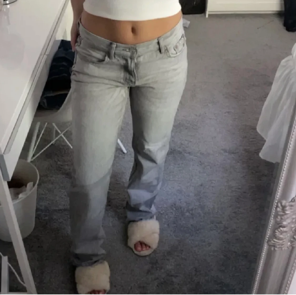 Low waist jeans grå 