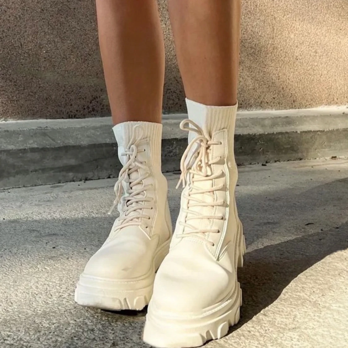 Two face lace up boots - 90