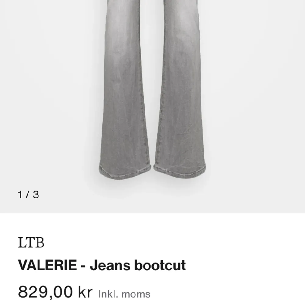 Gråa LTB bootcutjeans i modellen valerie. Kostar ca 800kr nypris på Zalando.. Jeans & Byxor.