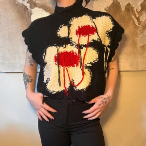 stickad tröja - stickad tröja med unikt mönster 