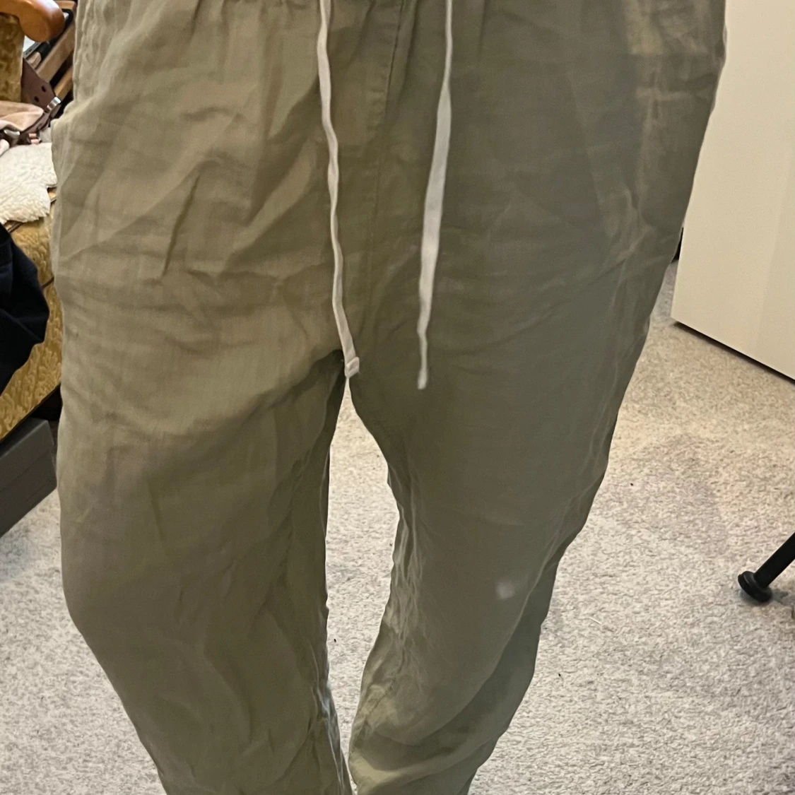 Gröna linnebyxor h&m