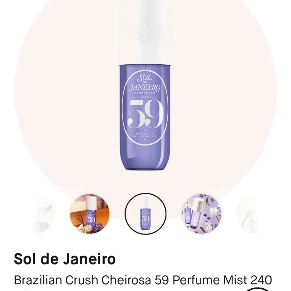 Säljer denna parfym misten från Sol De Janeiro, som jag fick i födelsedagspresent. Har endast sprutat ett sprut för att känna av doften och därav säljer jag den för att jag hällre sparar pengar till en annan parfym.Den är i största storleken, 240 ml💜. Accessoarer.