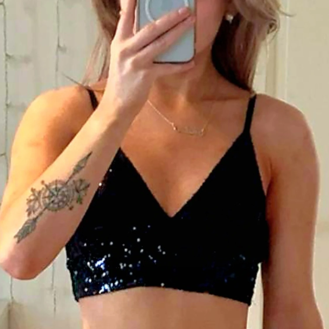 Paljettopp stl XS - 91