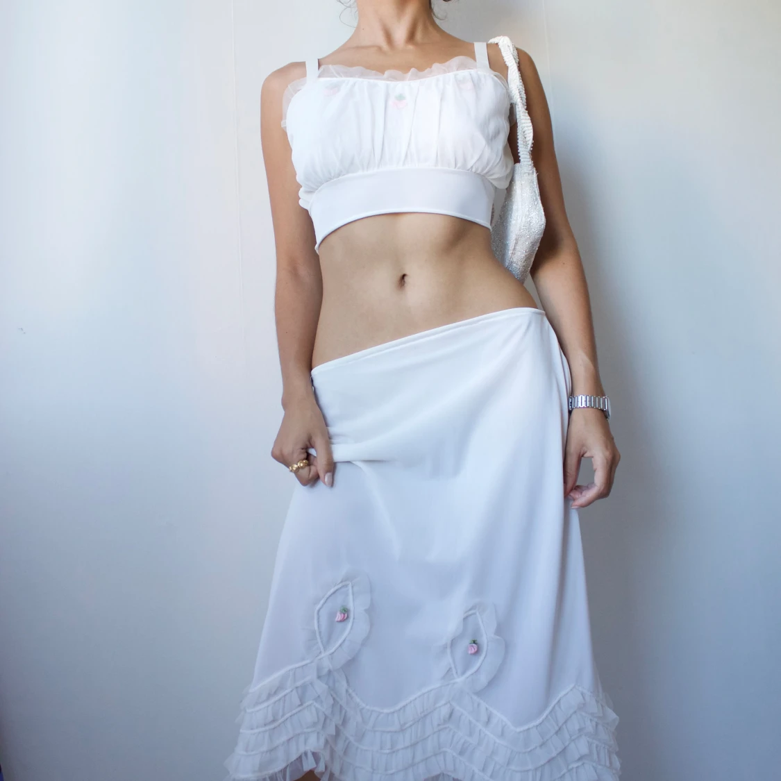 Vitt kjol & topp set - 91