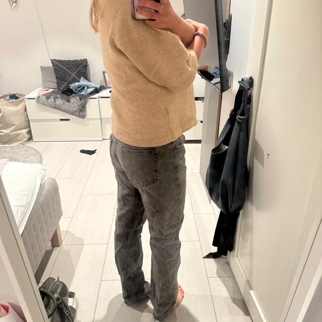 Zara Straight lågmidjade gråa - 91