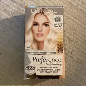 Hårblekning från Loreal. Använt en gång för att testa på en slinga i håret.