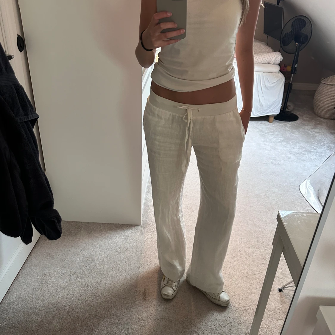 Lågmidjade linnebyxor