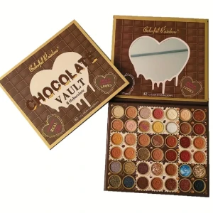 Chocolate vault palette med 42 färger. 🩷 - Colorful rainbow palette från temu i 42 färger, någon färg är använd men inte någonting knappt 🪷