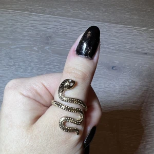Orm-ring - Säljer denna ormformade ring som är guldfärgad! Den är ganska stor på mig men passar på min tumme! Väldigt fin och knappt använd!