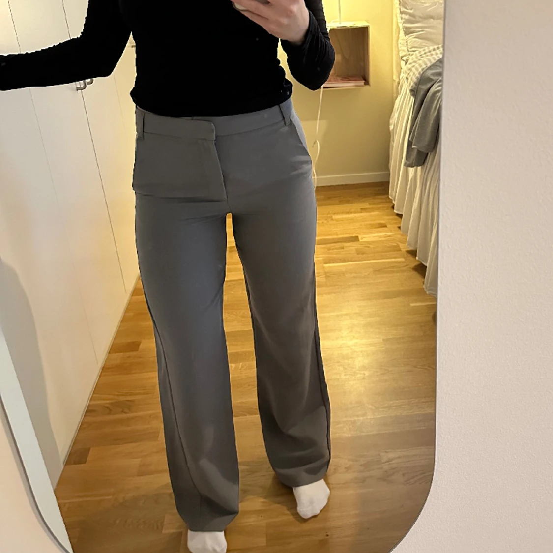 Grön/gråa kostymbyxor