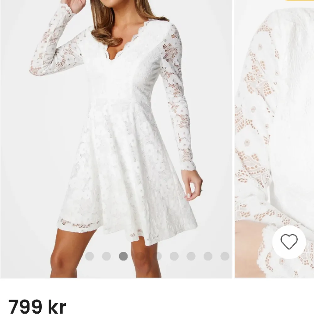Säljer nu en jättefin vit klänning från Bubbelroom. Däremot kan jag inte hitta exakt den jag har på deras sida längre då denna köptes inför en konfirmation för 4 årsedan, men det är samma modell som på första bilden, med det brodyret på andra bilden🌸. Klänningar.