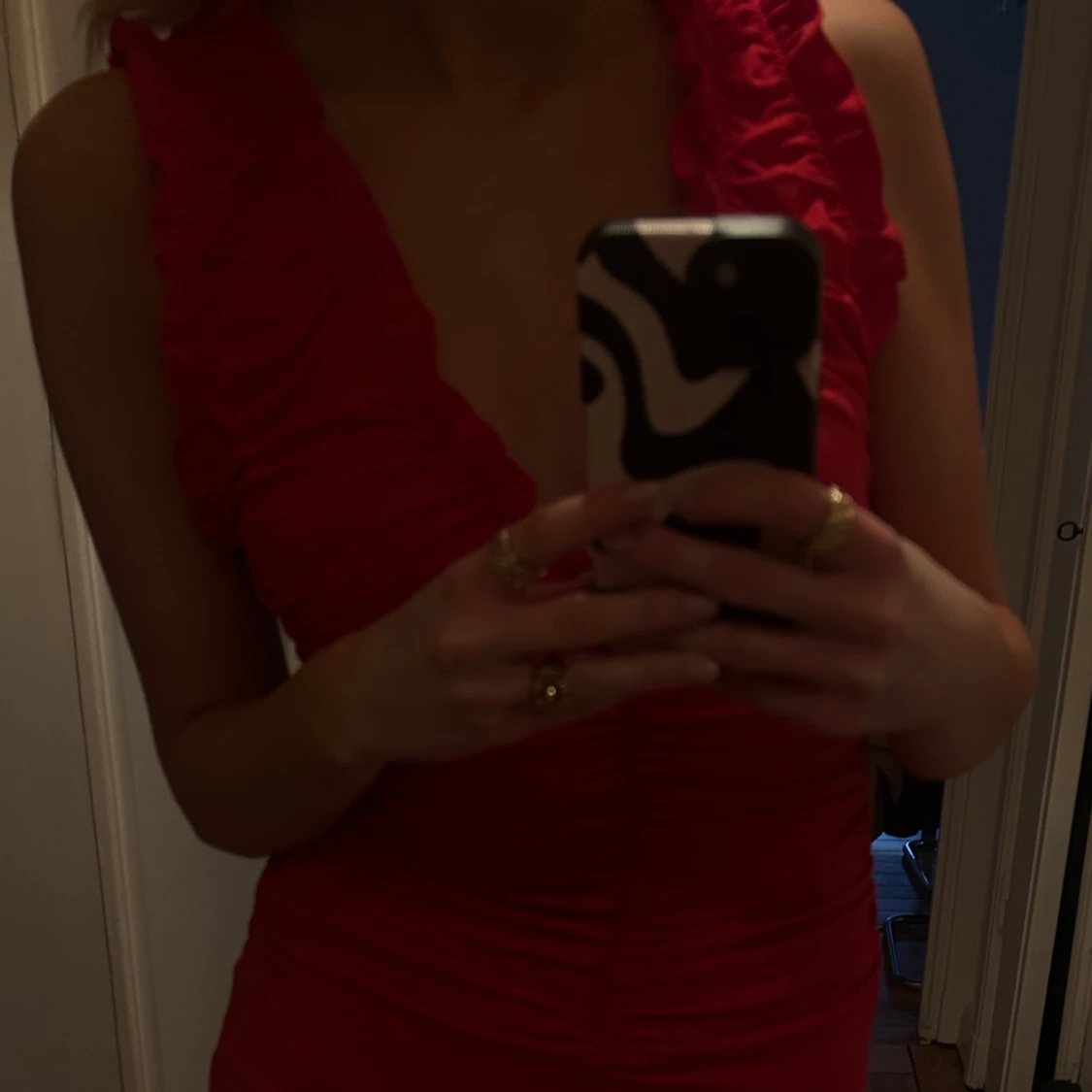 Zara klänning röd  - 91