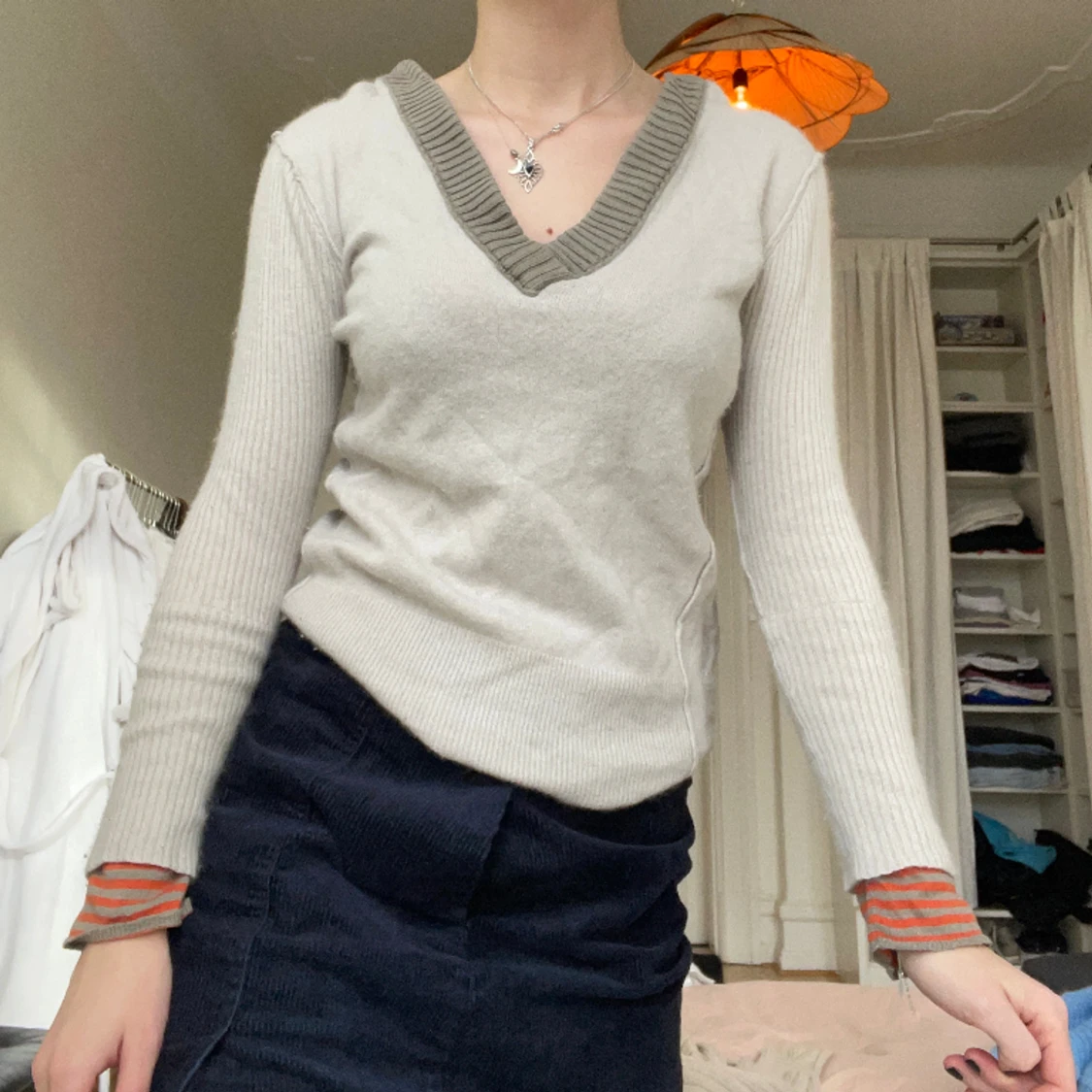 Stickad luvtröja - 90