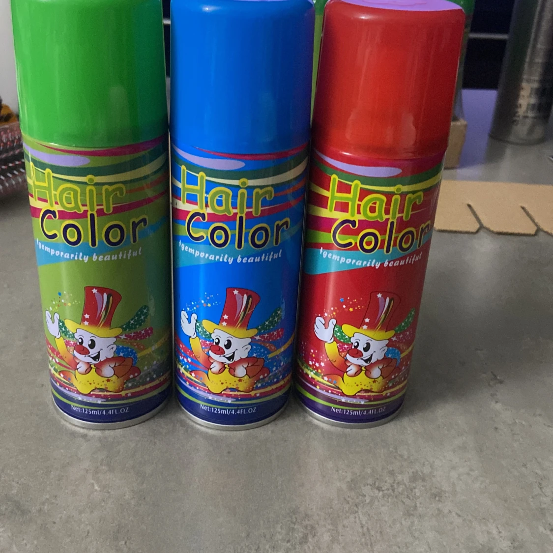 Grön,blå och röd hårfärg 