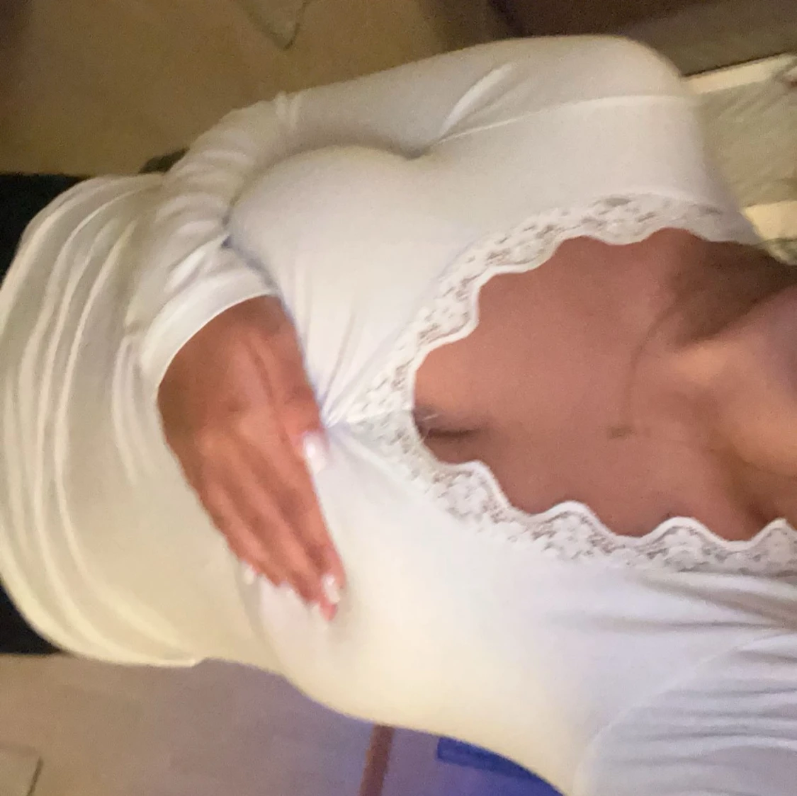 vit spets tröja - 90