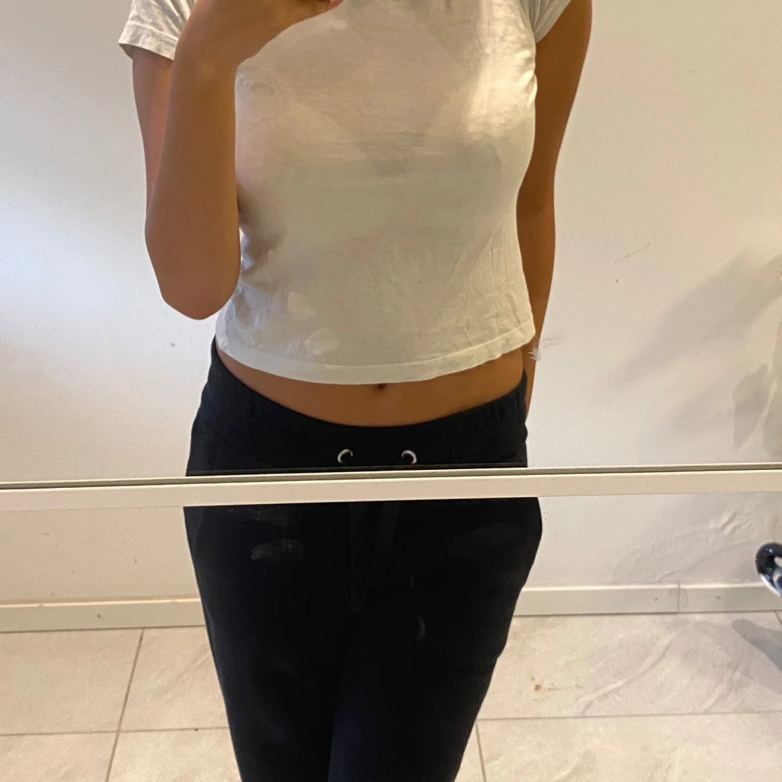 Vit kortärmad topp - 91