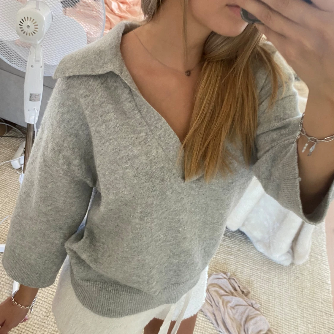 Trekvartslång stickad tröja - 90