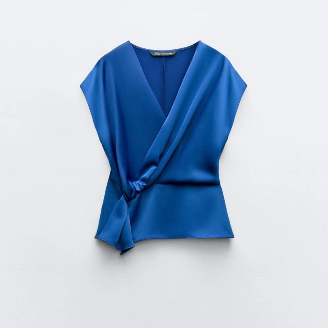 Blå glansig topp Knut från ZARA - 90