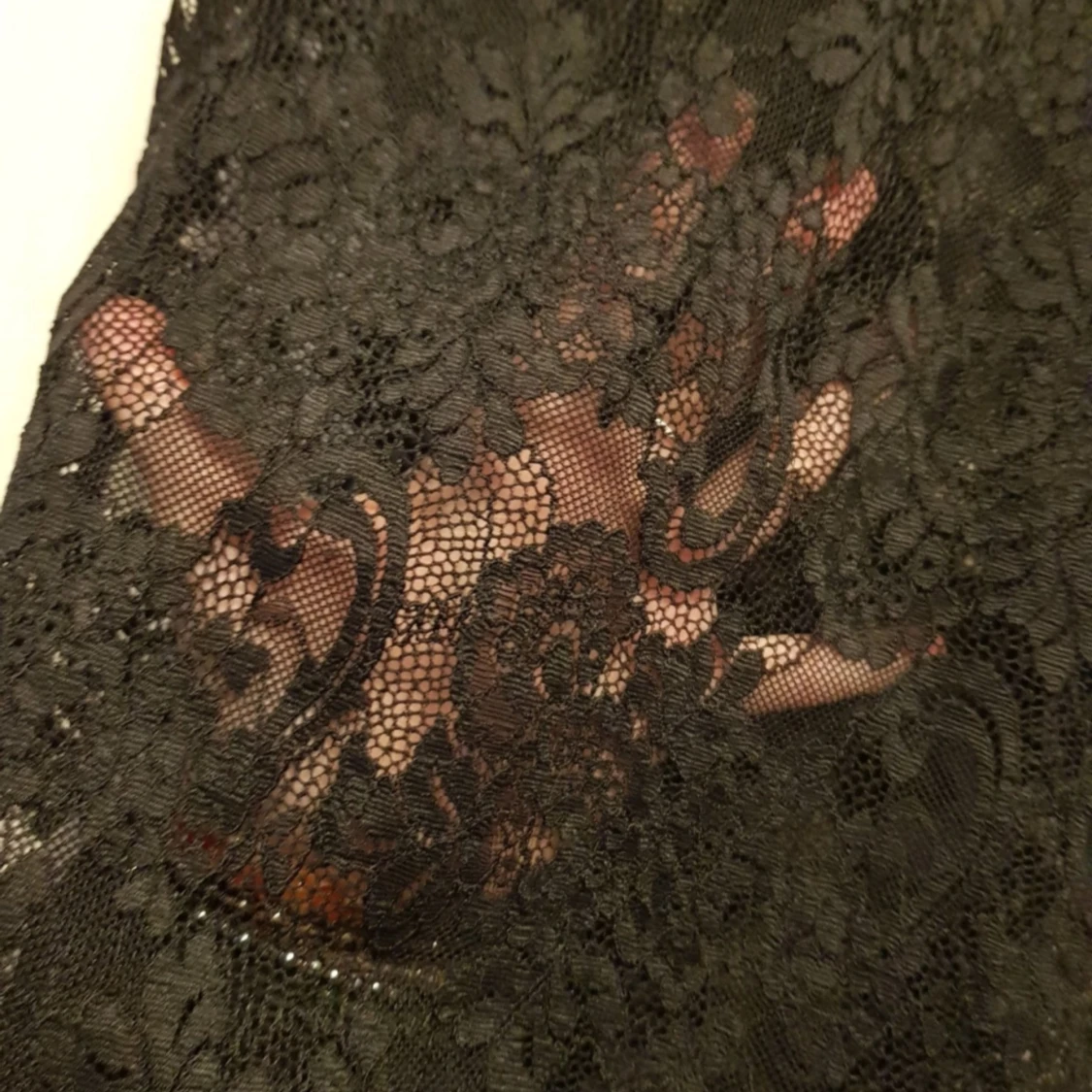 Syntet spets topp med halv polo strl S  - 91