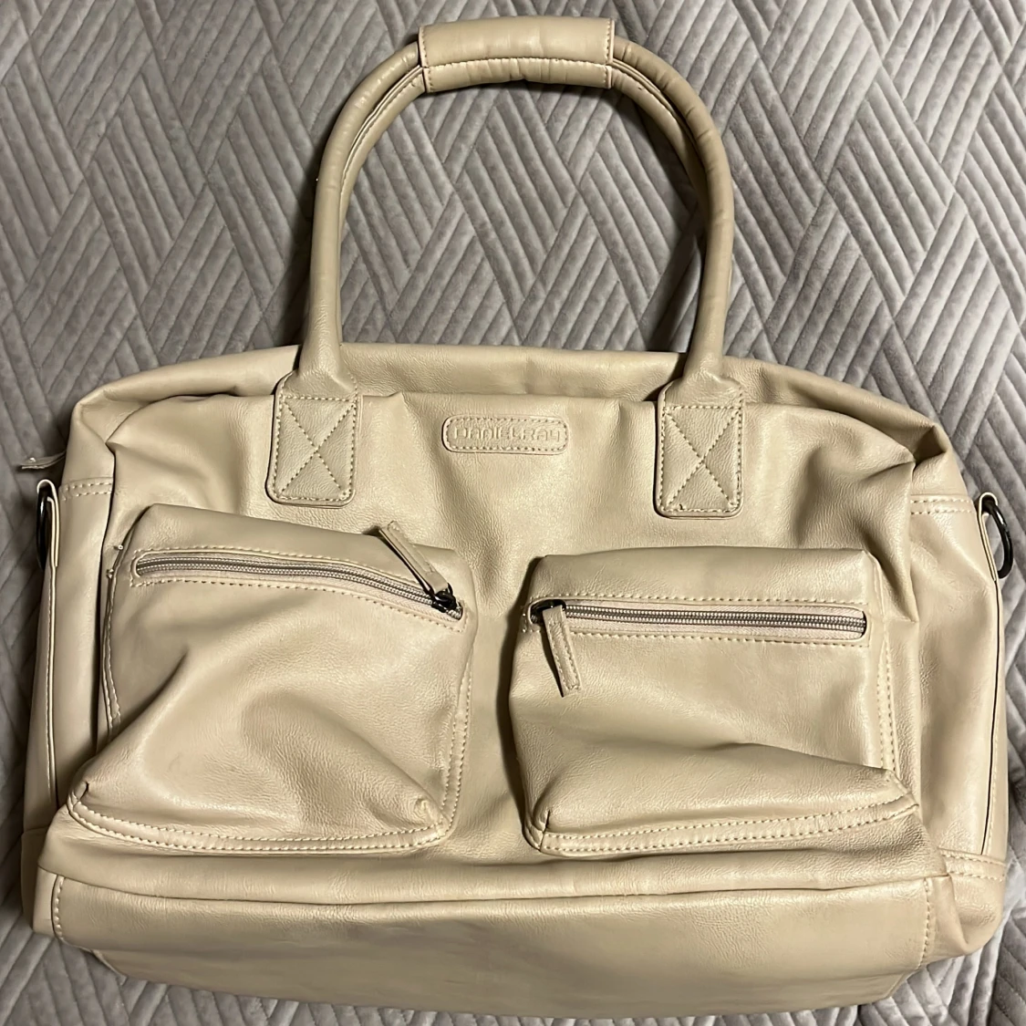 Mellanstor beige Handbage