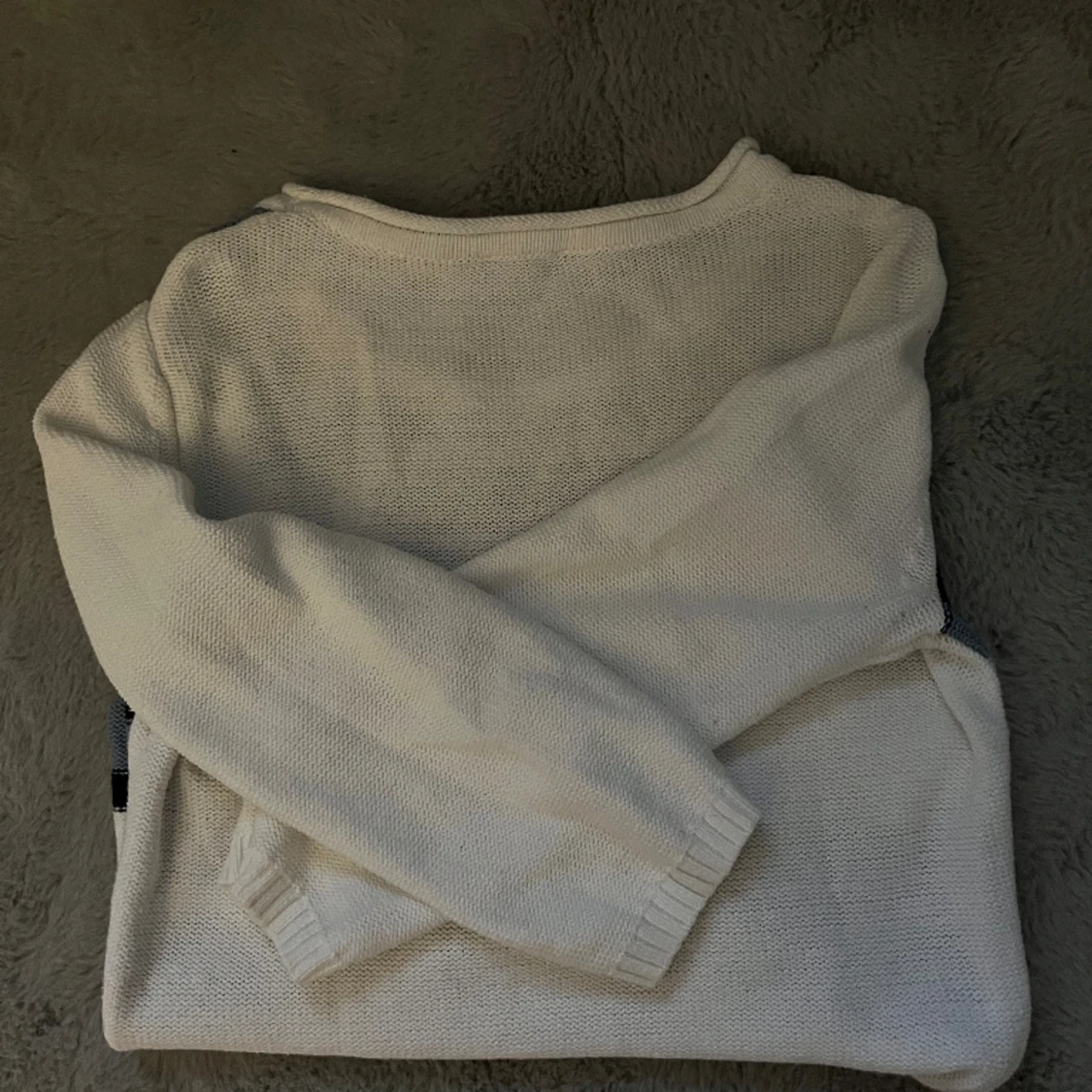 Stickad trekvart tröja - 90