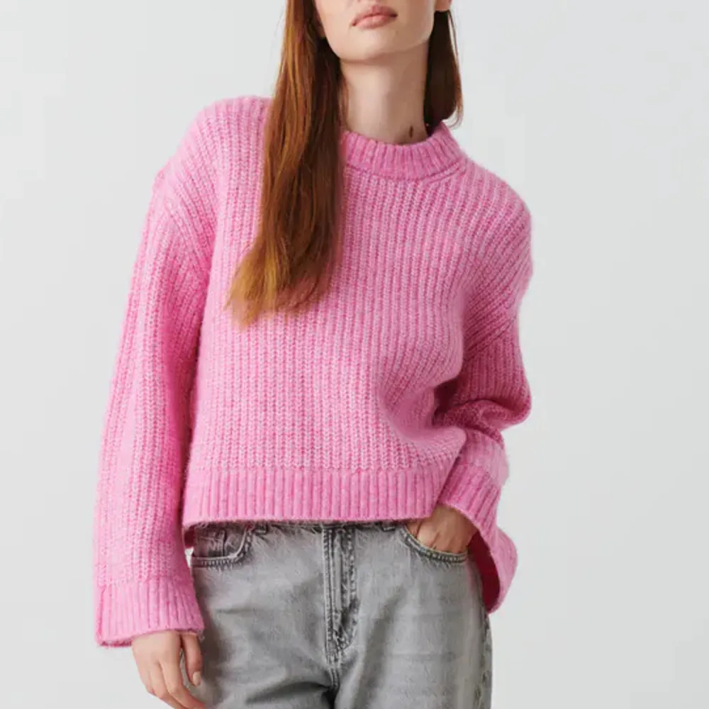 rosa stickad tröja från Gina Tricot❤️ Använd men välbevarad 💗💖. Tröjor & Koftor.