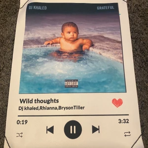  Tavla sång Wild thoughts -  En super fin tavla som är av sången wild thoughts av dj kjaleed, Rihanna och wizkid köpt för 100 kr vid intresse kontakta mig. 💕