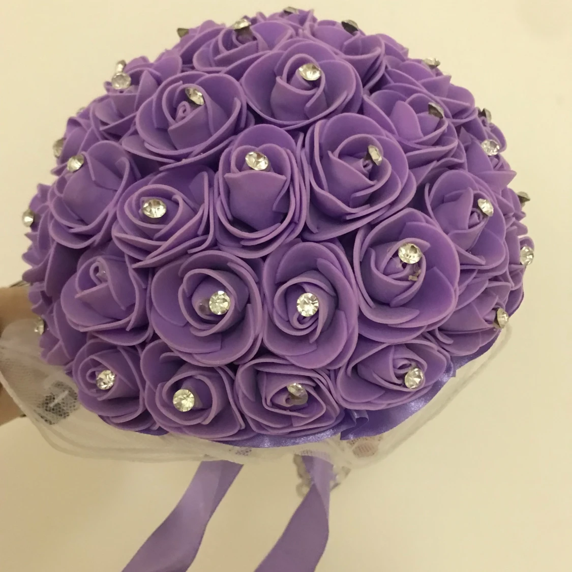 Bröllop Brud Kristall Sidan Satin Konstgjord Bukett  - 90