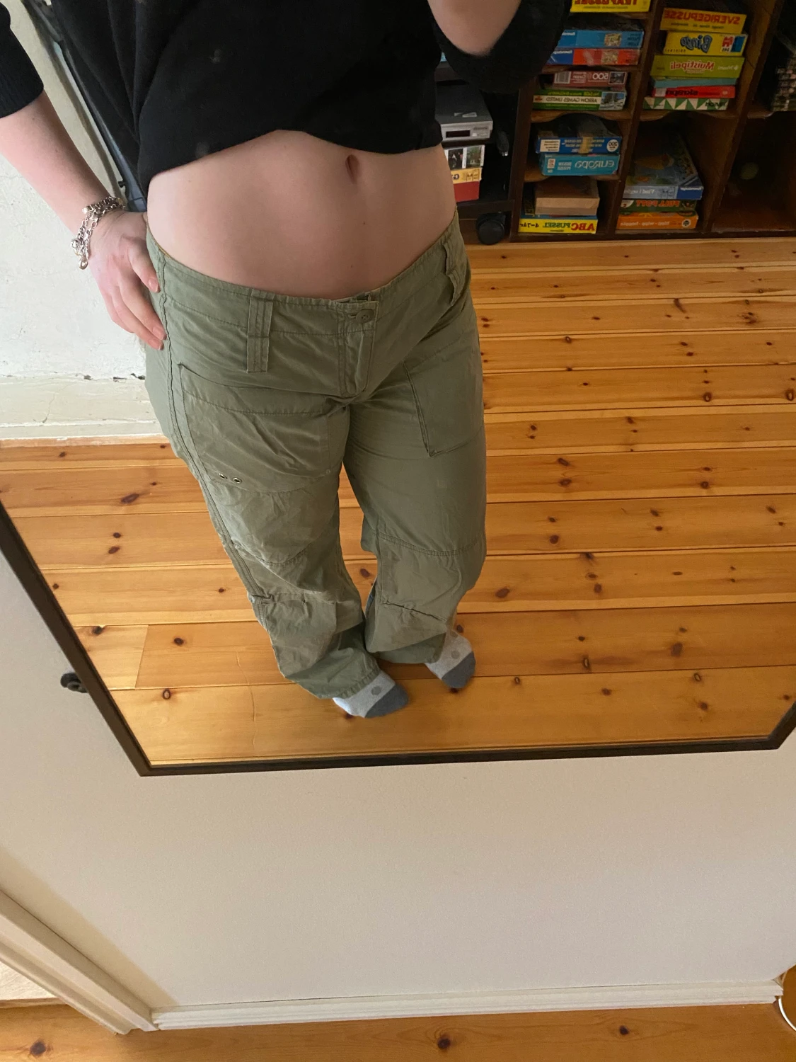 Lågmidjade cargo byxor - 90