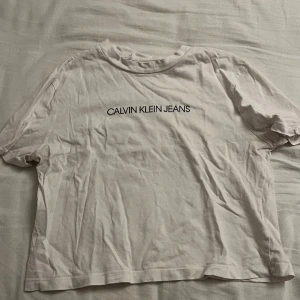 T-shirt - T-shirt från Calvin Klein (Kort modell), Storlek S, använd fåtals gånger. (Mestadels legat i lådan) Köpte för 199kr och säljer för 90kr. (Snabb affär=Billigare) Tryck inte på köp utan skriv till mig innan!