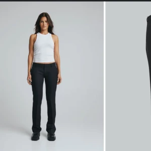 Bikbok kostymbyxor  - Använda fåtal gånger men finns inga tecken på användning o är i nyskick, köptes för bara några månader sen för 499kr❤️de är lowwaist 