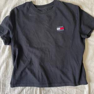 En marinblå t-shirt från Tommy Jeans, använd några gånger men märks typ inte als. Passar även M och Xs också! :)