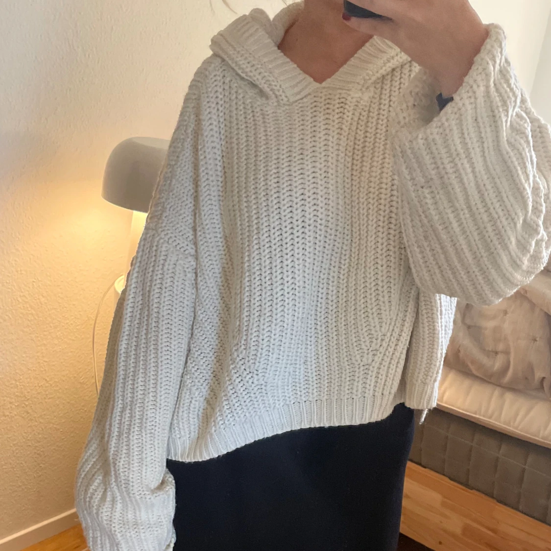 Stickad hoodie  - 90