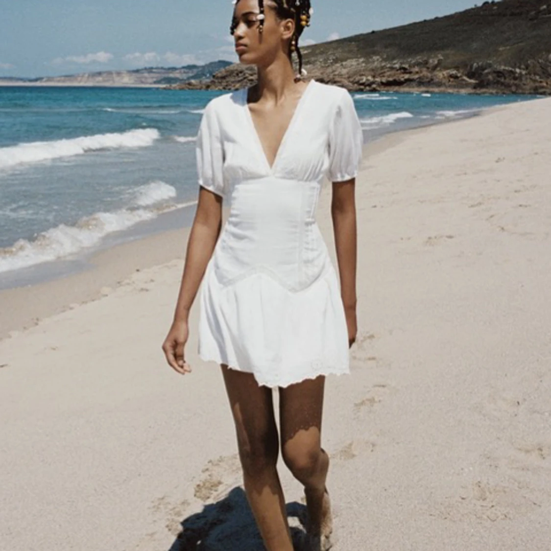 Vit kort klänning - 90