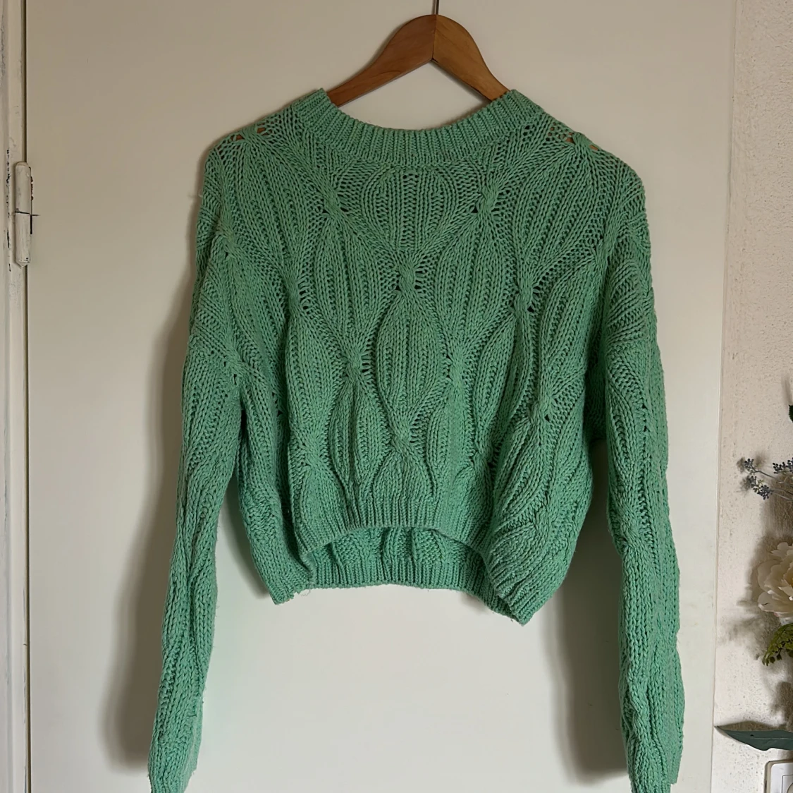 Grön stickad tröja från Shein