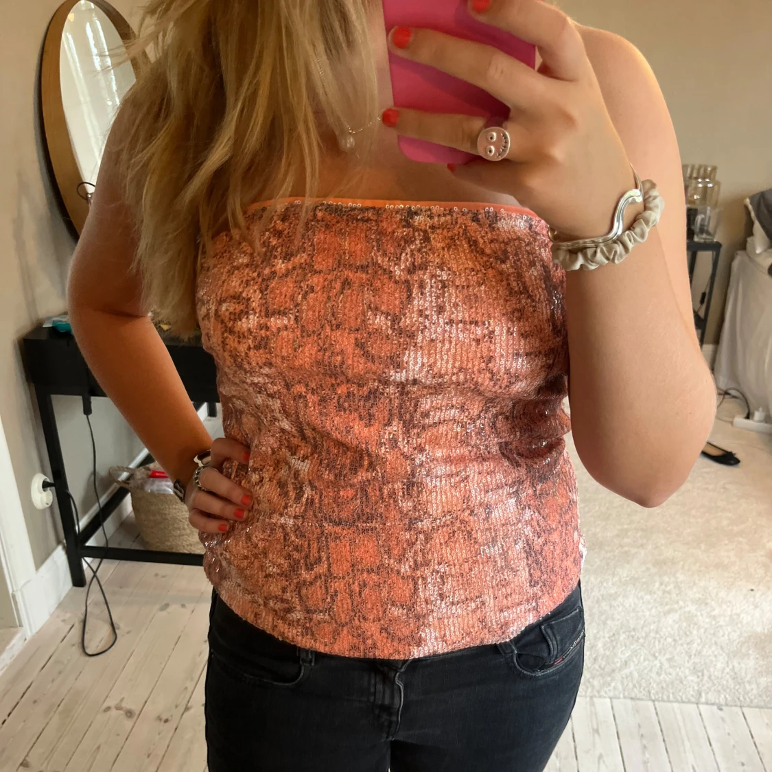 Glittrig leopardtopp  - 91