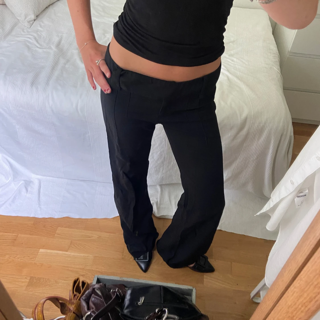 Lågmidjade kostymbyxor  - 91