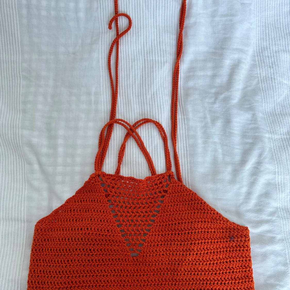 Virkad halternecktop, S - 2