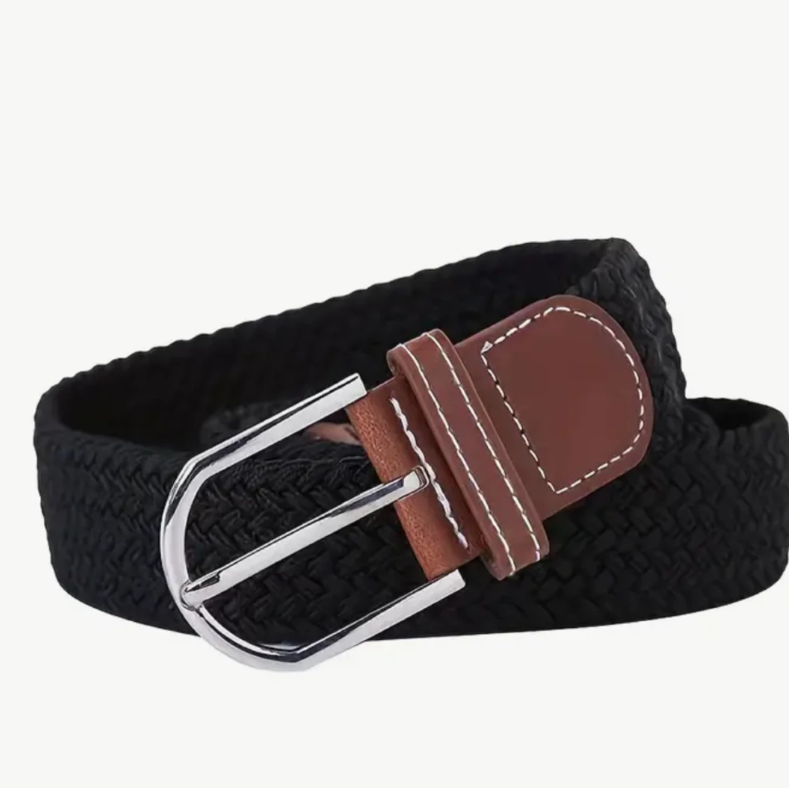 Flätat elastiskt bälte