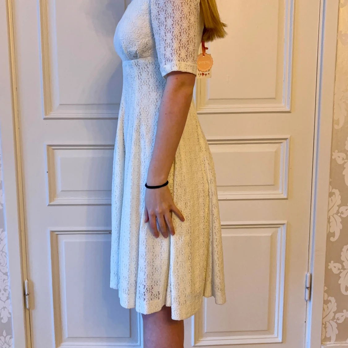 Vit spets klänning  - 90