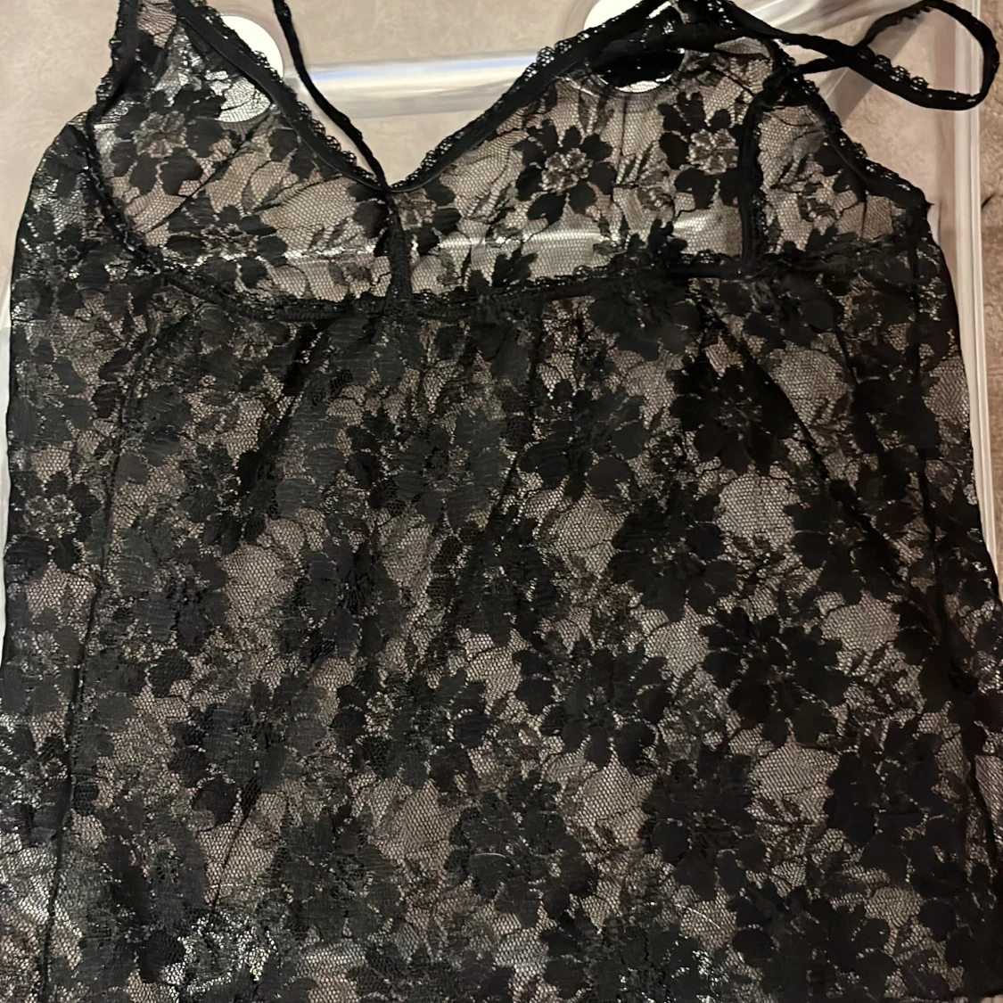 Svart spets linne - 91