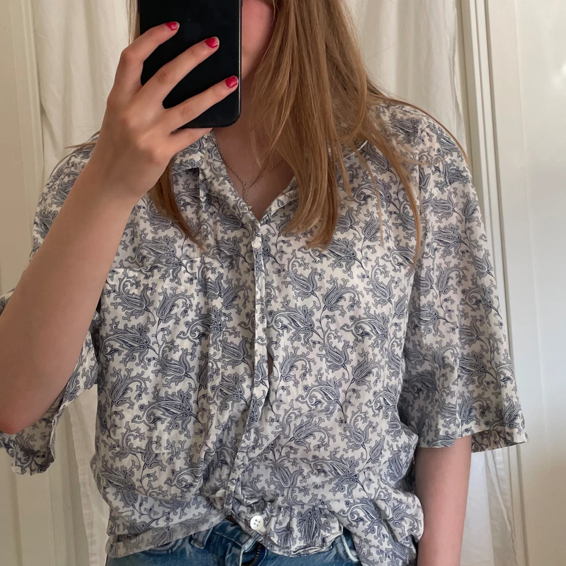 Blåvit Skjorta - 90