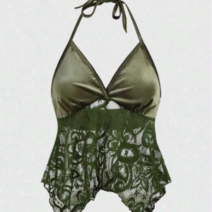 Hippie Spets Halter-Neck Linnen - Ny med lappen kvar   Material är: Vävt Tyg, 92% Polyester, 8% Elastan