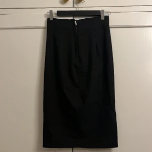 Pennkjol Zara Women - Feminin figurnära pennkjol i svart med dragkedja. Aldrig använd pga för liten. Längd ca 65cm