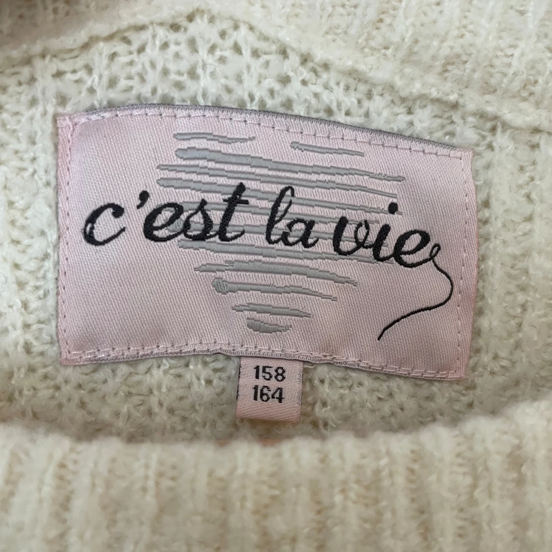 Crémevit stickad tröja - 91