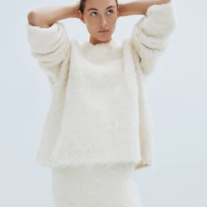 Stickadtröja - Vit stickad tröja❤️