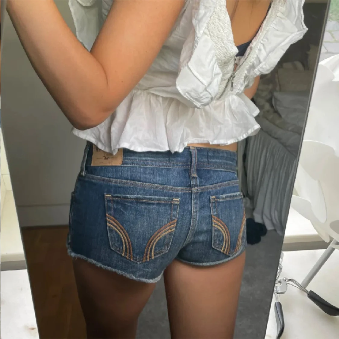 Lågmidjade jeans shorts - 91
