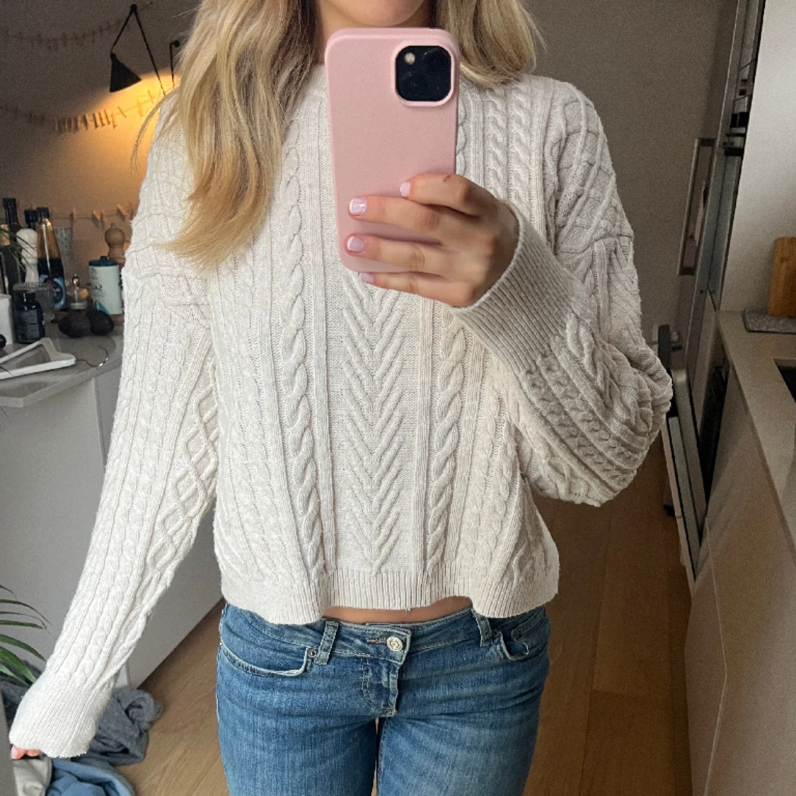 Stickad tröja med mönster  - 91